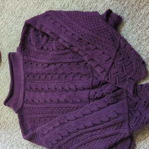 Vintage purple absolutely cotton sweater great knitted detail